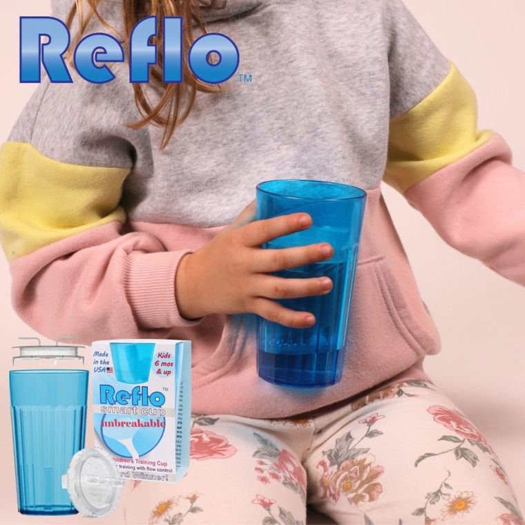 Reflo, kubek do nauki picia, niebieski, 280 ml