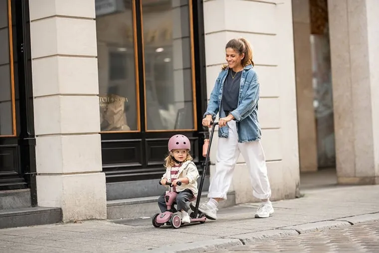 Scoot & Ride, Highwaykick 1, Push and Go, jeździk i hulajnoga z rączką do prowadzenia 2w1, Wildberry
