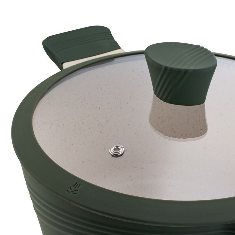 Starke Pro, Naturale, zestaw garnków marmurowych z pokrywką i patelnia, 10 elementów