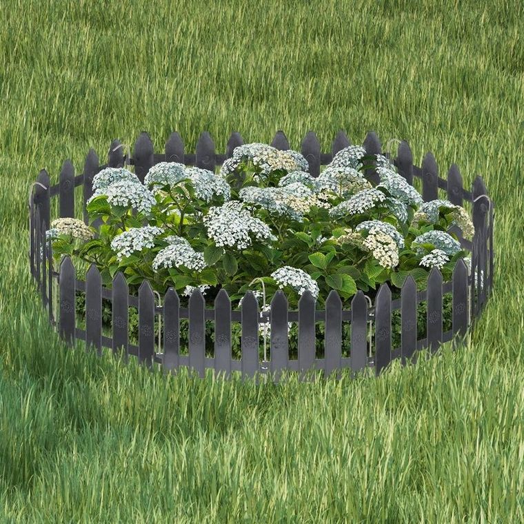 Vilde, płotek ogrodowy, grafitowy, 20-15 cm, 10 szt.