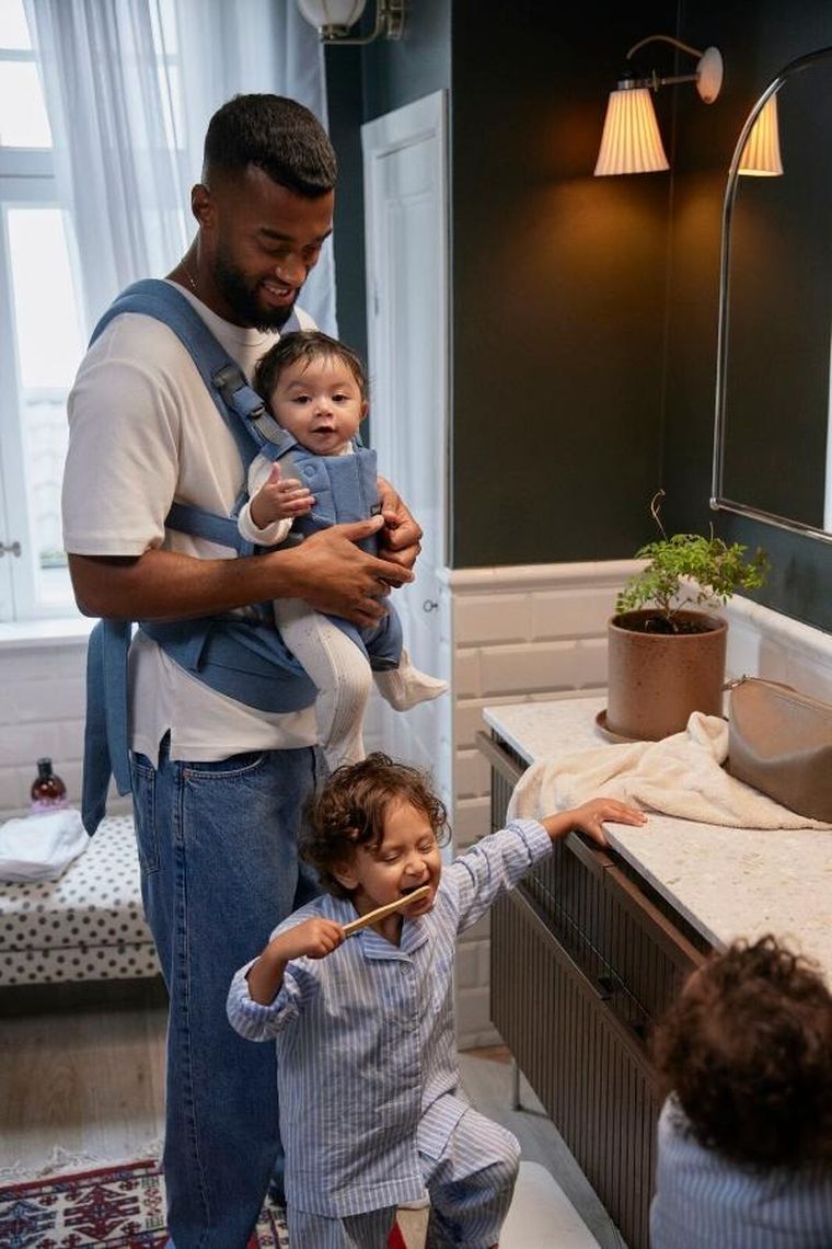 BabyBjörn, Harmony, nosidełko, woven, niebieski melanż