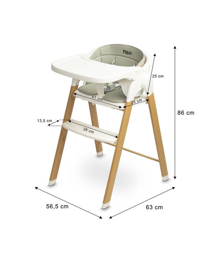 Caretero, Triplo, krzesełko do karmienia, 3w1, beige