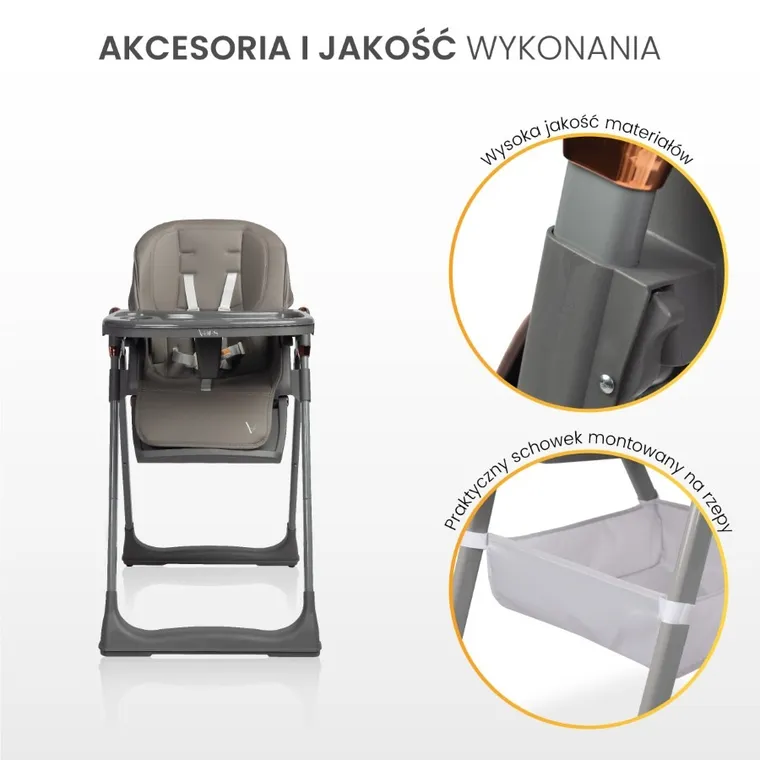 Caretero, Vars, krzesełko do karmienia, beige