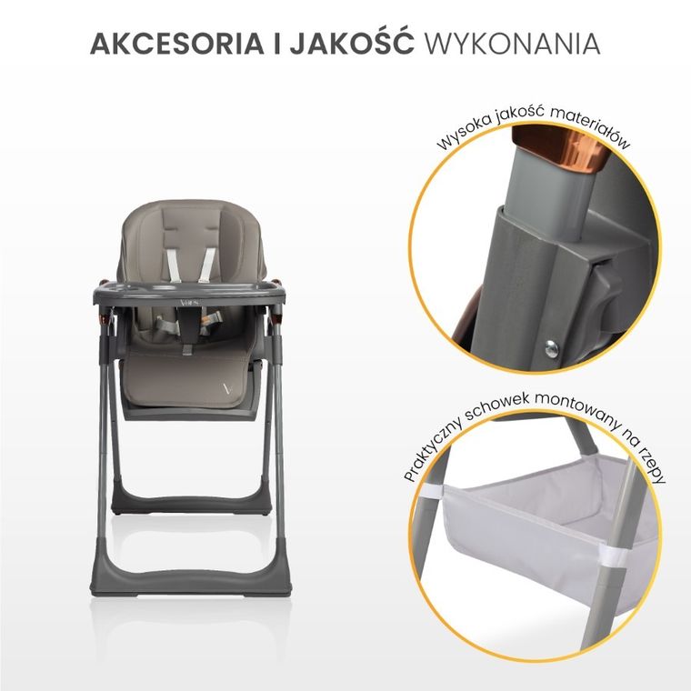 Caretero, Vars, krzesełko do karmienia, pink