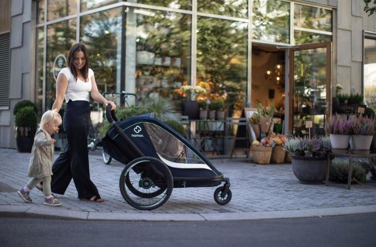 Hamax, Breeze One, przyczepka rowerowa, Navy/Cream