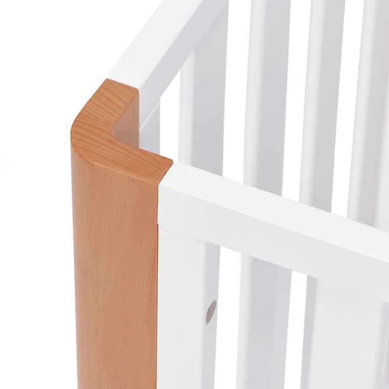 Kinderkraft, Koya, łóżeczko niemowlęce z funkcją kojca + materac, White