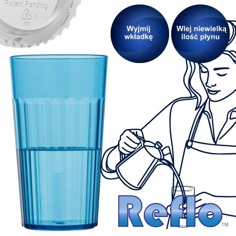 Reflo, kubek do nauki picia, niebieski, 280 ml