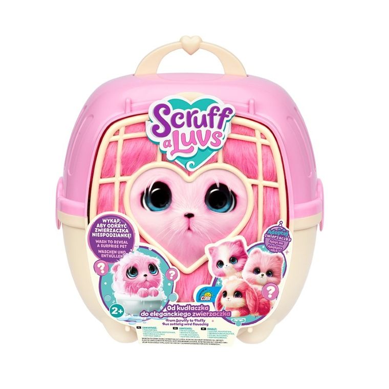 Scruff a Luvs, zwierzaczek kudłaczek, maskotka do kąpania, różowy, 1 szt.