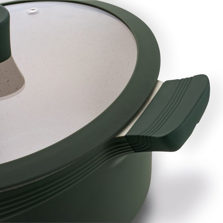 Starke Pro, Naturale, zestaw garnków marmurowych z pokrywką i patelnia, 10 elementów