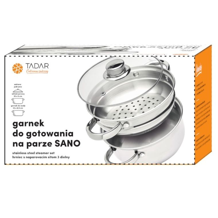 Tadar, Sano, garnek do gotowania na parze, 3 elementy, 2l