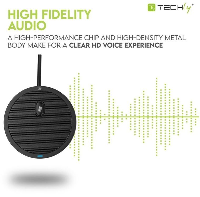 Techly, mikrofon konferencyjny, dookólny, USB 2.0 z wyciszeniem