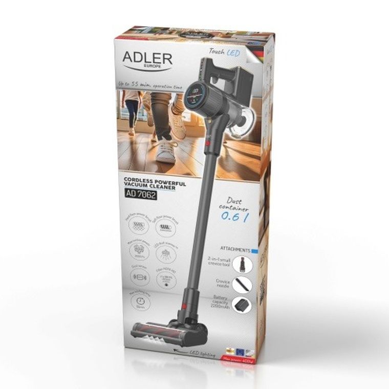 Adler, odkurzacz pionowy, PRO LED