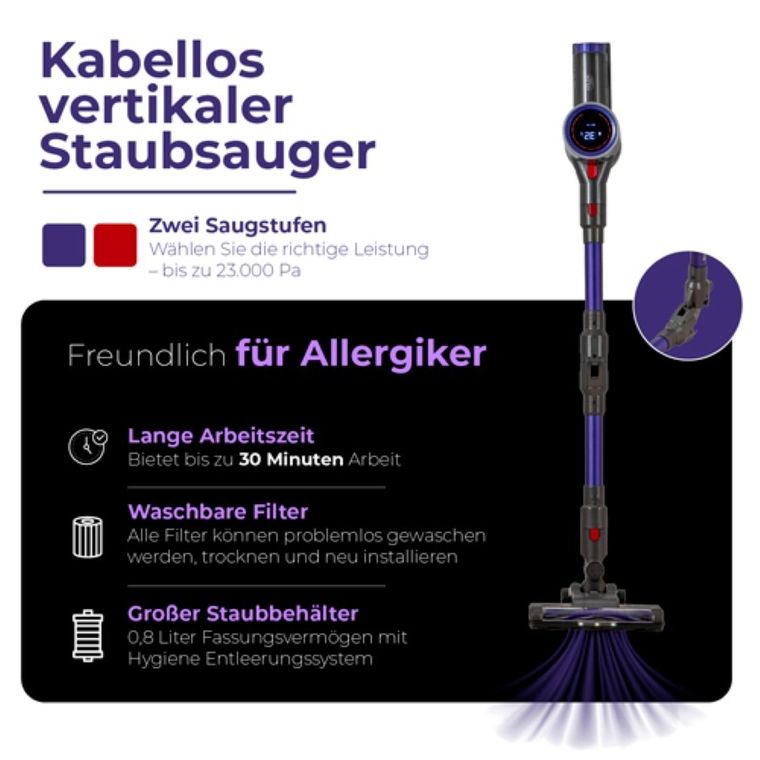 Adler, Pro, bezprzewodowy odkurzacz, pionowy