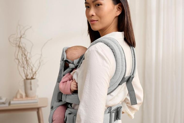 BabyBjörn, Harmony, Woven, nosidełko, jasny szary, melanż