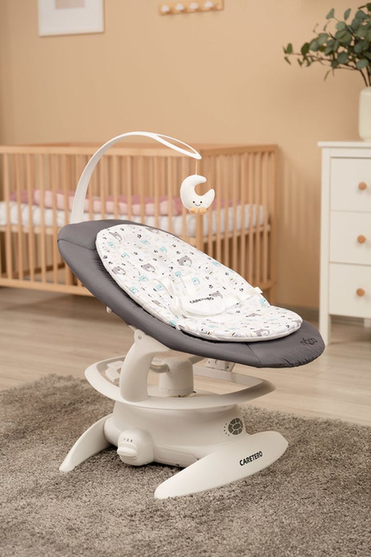 Caretero, elektryczny leżaczek i bujaczek 2w1, graphite