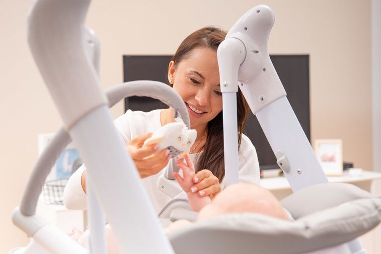 Caretero, Indigo Black, krzesełko + huśtawka, Navy