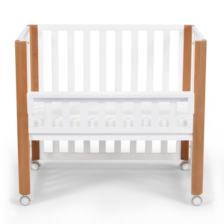 Kinderkraft, Koya, łóżeczko niemowlęce z funkcją kojca + materac, White