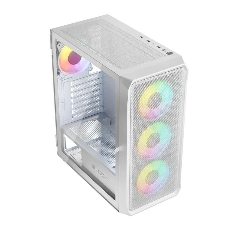 Logic Concept, obudowa komputerowa, Portos ARGB Midi USB 3.0, biała