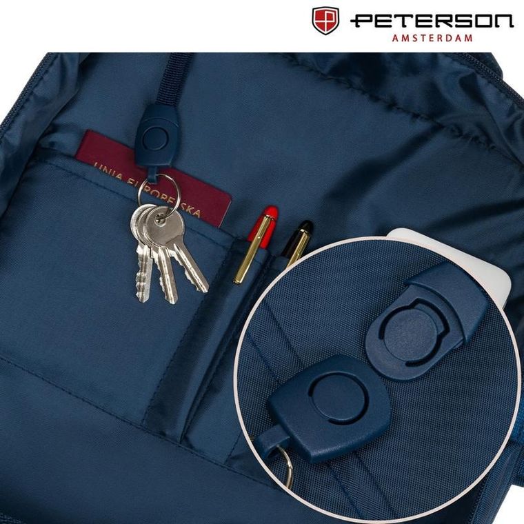 Peterson, plecak podróżny z portem USB, granatowy