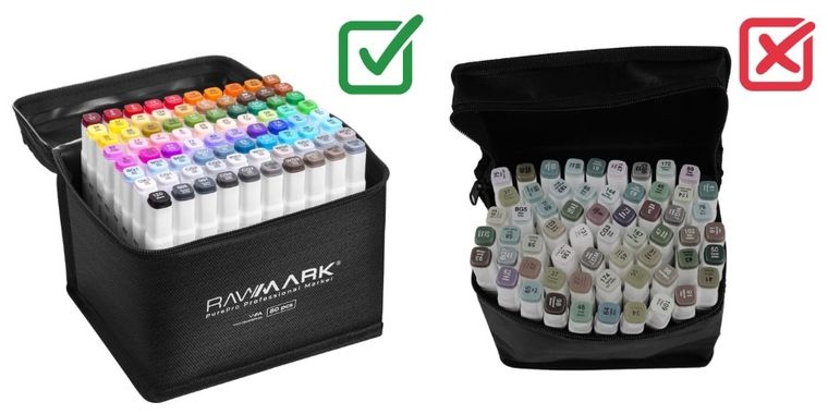 Rawmark, PurePro, promarkery + etui ze stelażem, 80 kolorów