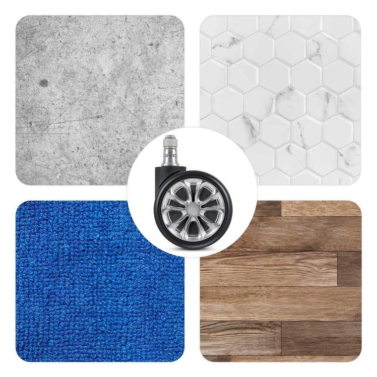 Sofotel, kółka gumowane do foteli, czarne, 5 szt.