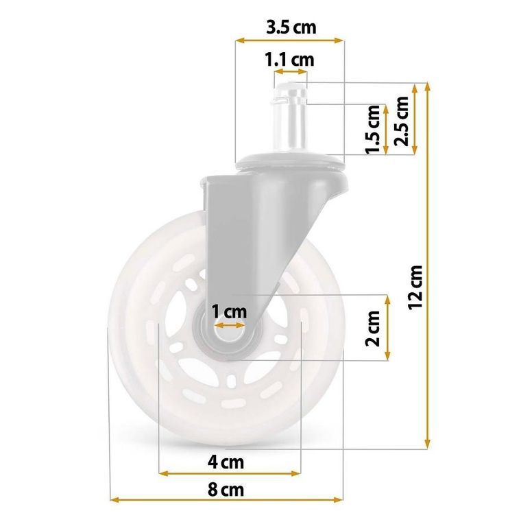 Sofotel, kółka kauczukowe do foteli, przezroczyste, 5 szt.