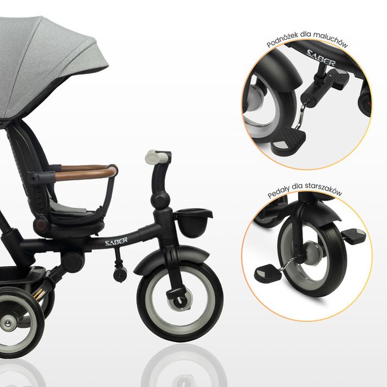 Toyz, Saber, rowerek 3-kołowy, light pink