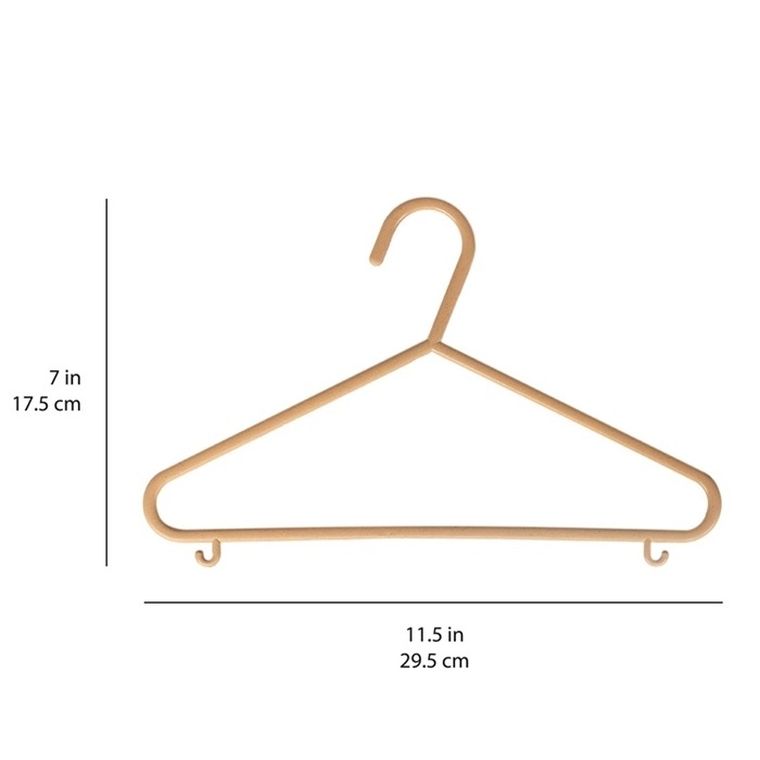 3 Sprouts, Eko, wieszaki dla dzieci, brown, 15 szt.