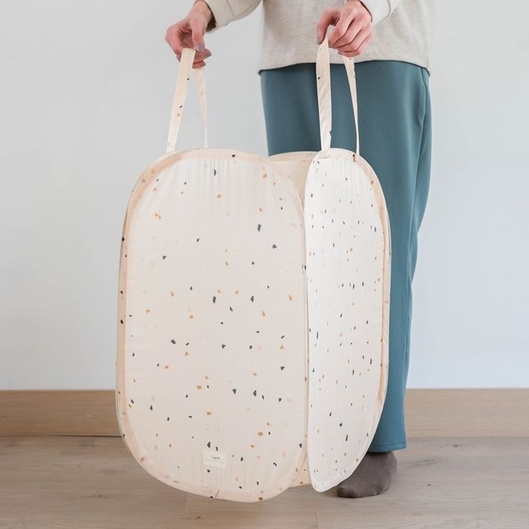 3 Sprouts, Pop-up, Terrazzo, kosz na pranie i zabawki, beige