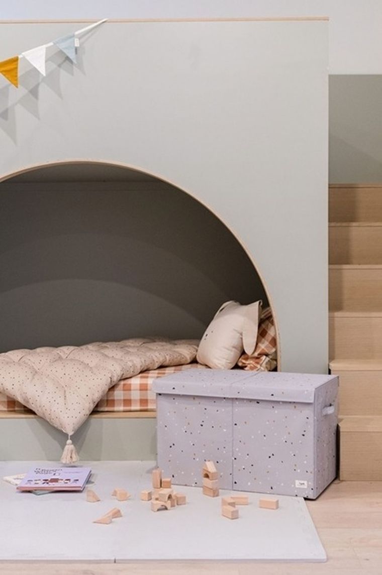 3 Sprouts, Recycled Terrazzo, pudełko zamykane na zabawki, gray