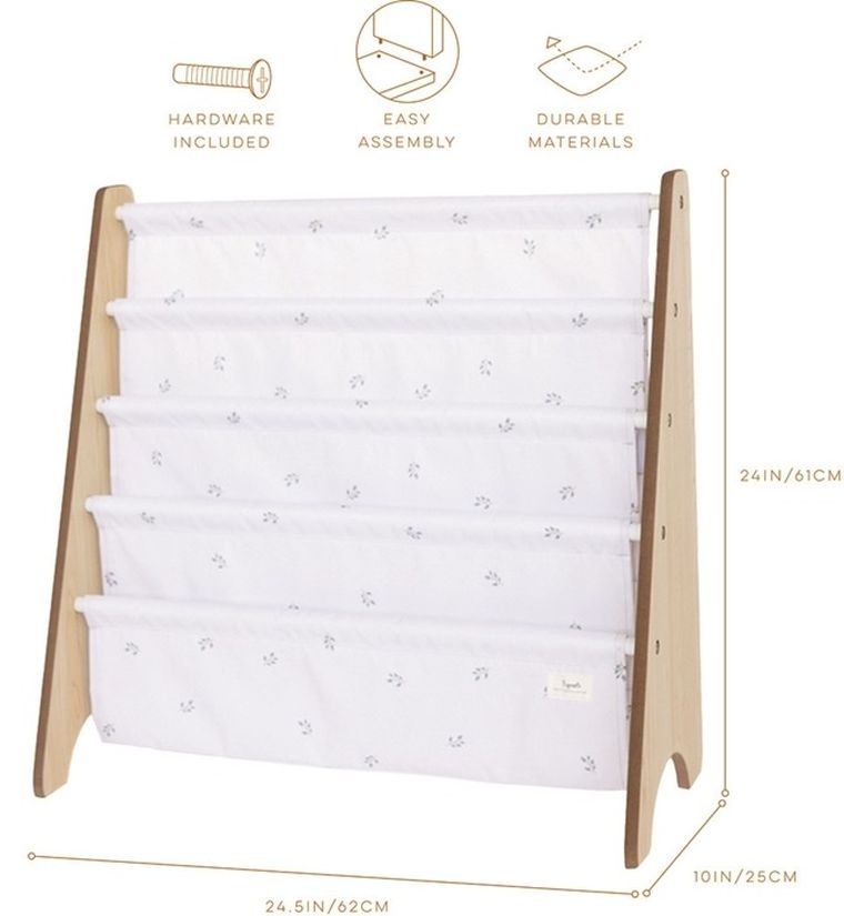 3 Sprouts, stojak na książki, Blueberry, Ivory