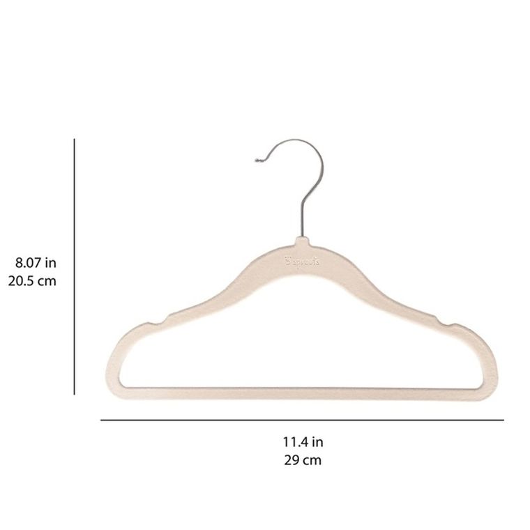 3 Sprouts, wieszaki welurowe dla dzieci, cream, 15 szt.