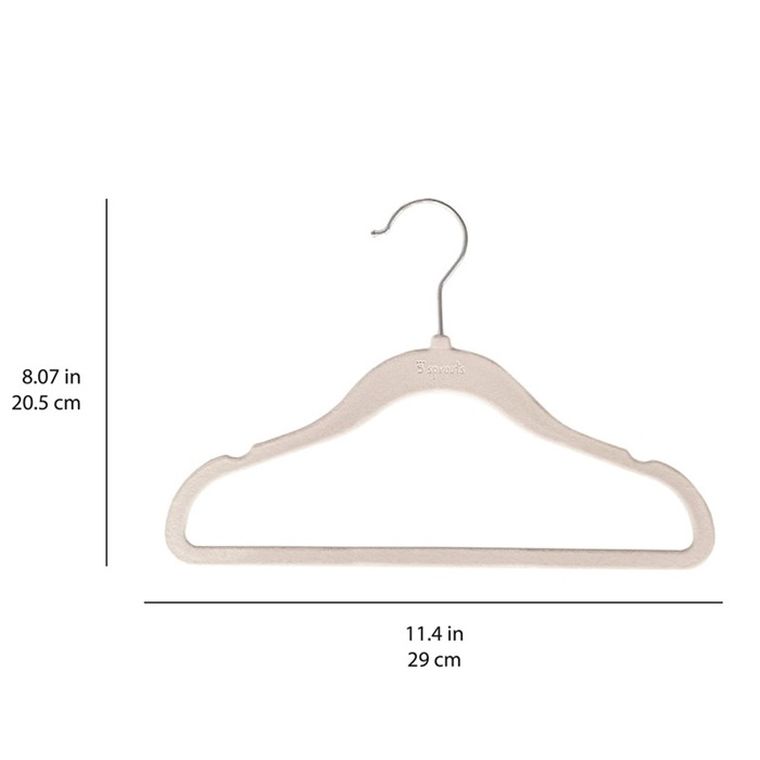 3 Sprouts, wieszaki welurowe dla dzieci, gray, 15 szt.