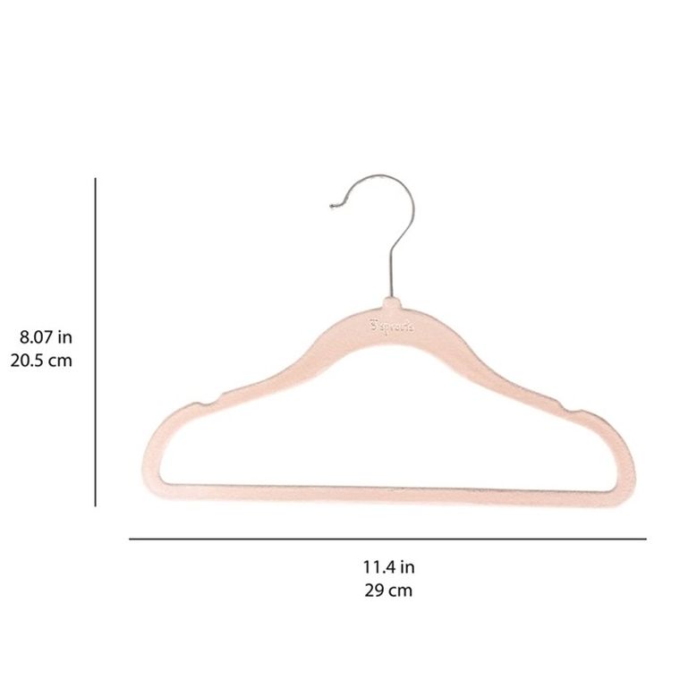 3 Sprouts, wieszaki welurowe dla dzieci, pink, 15 szt.
