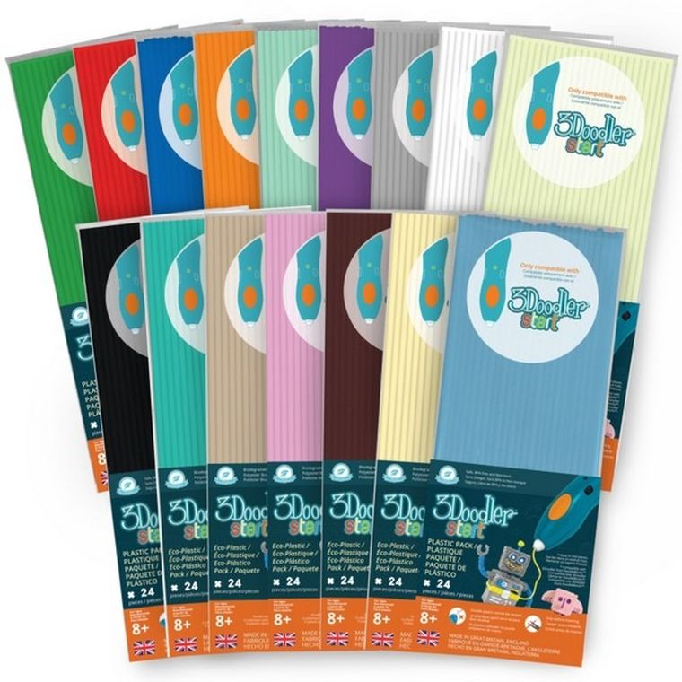 3Doodler, Start, Eko filament, 4 kolory, Fire and Ice, 2.5 mm, 250 sztuk