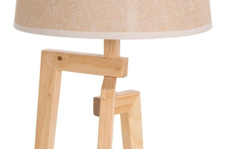4living, lampa stołowa z lnianym abażurem, 66 cm