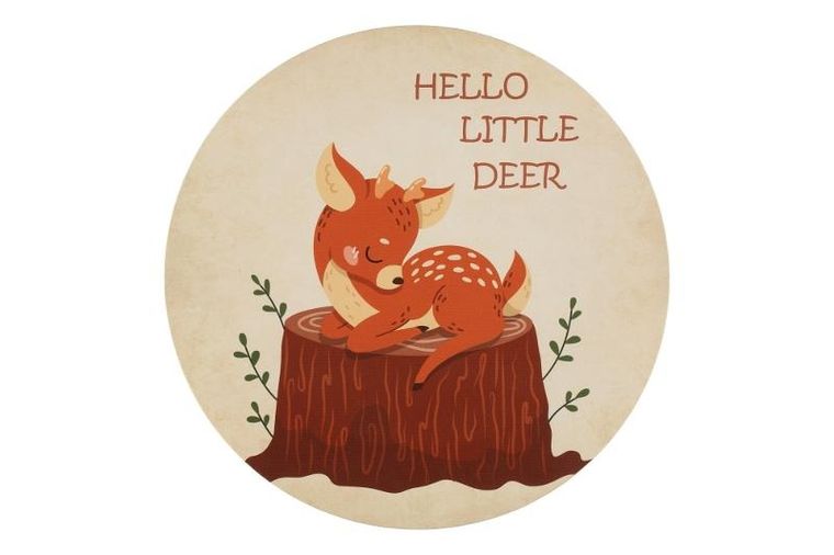 4living, okrągłe obrazki ze zwierzątkami do pokoju dziecięcego, 3 szt.