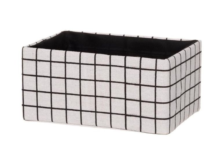 4living, tekstylne organizery w kratkę, 3 szt.