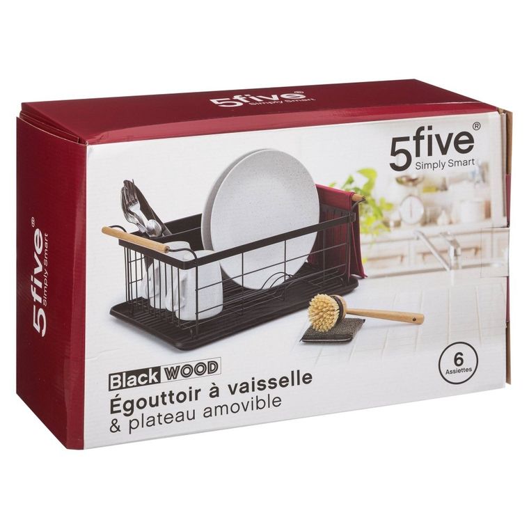 5Five Simply Smart, Blackwood, suszarka do naczyń, czarna, 43-32 cm