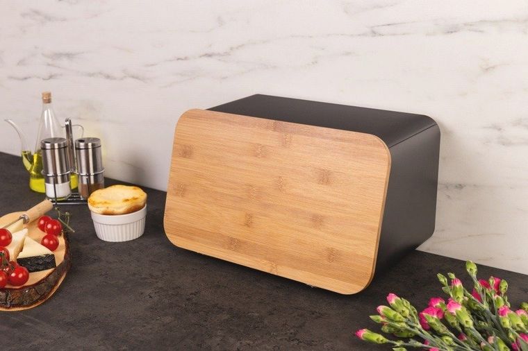 5five Simply Smart, chlebak z deską do krojenia, 2w1, szary