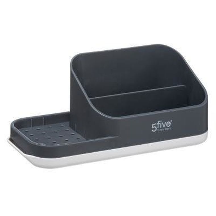 5five Simply Smart, dozownik na płyn do naczyń z organizerem, szary