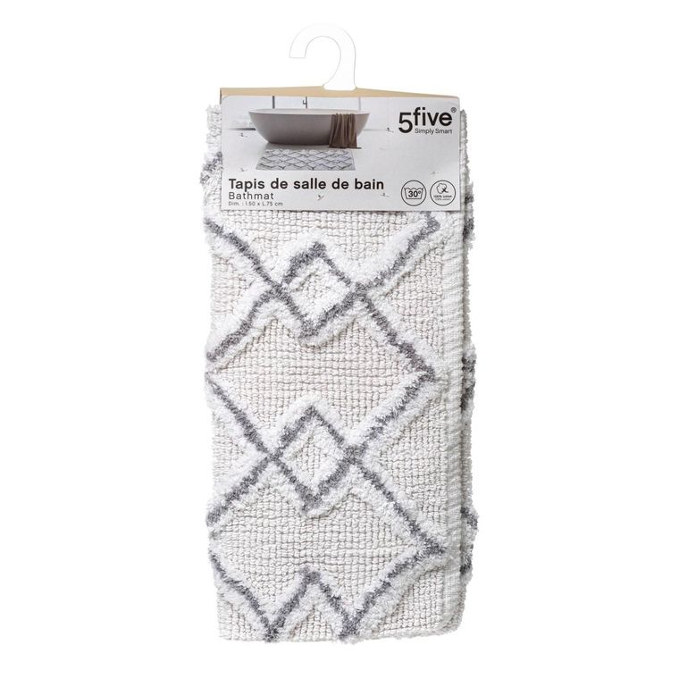 5five Simply Smart, dywanik łazienkowy, Ethnic, 50-75 cm, szary wzór