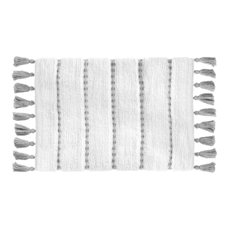 5five Simply Smart, dywanik łazienkowy z frędzlami, 50-75 cm, biały