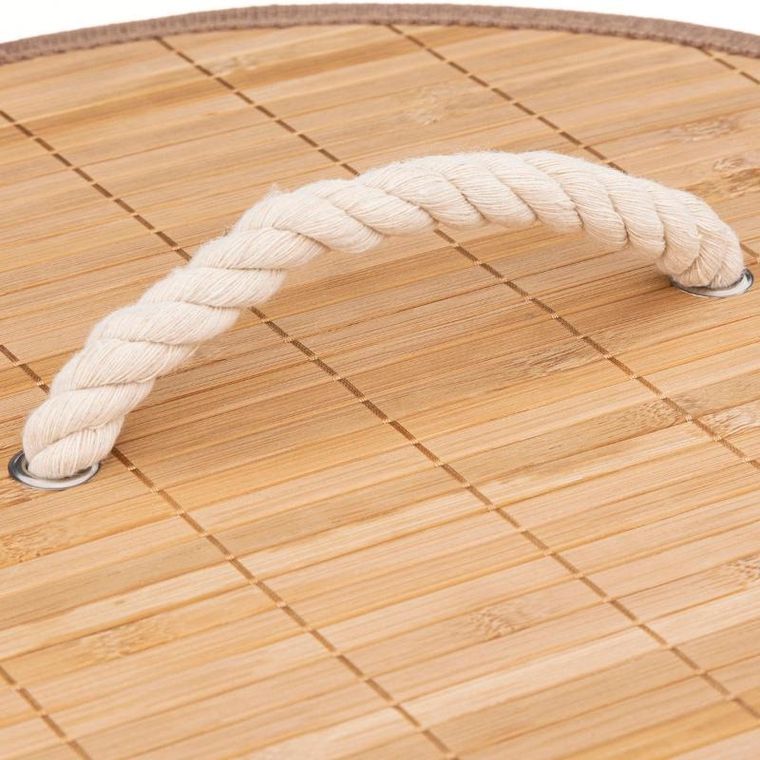 5five Simply Smart, kosz na pranie, bamboo, okrągły, z pokrywką, 48l