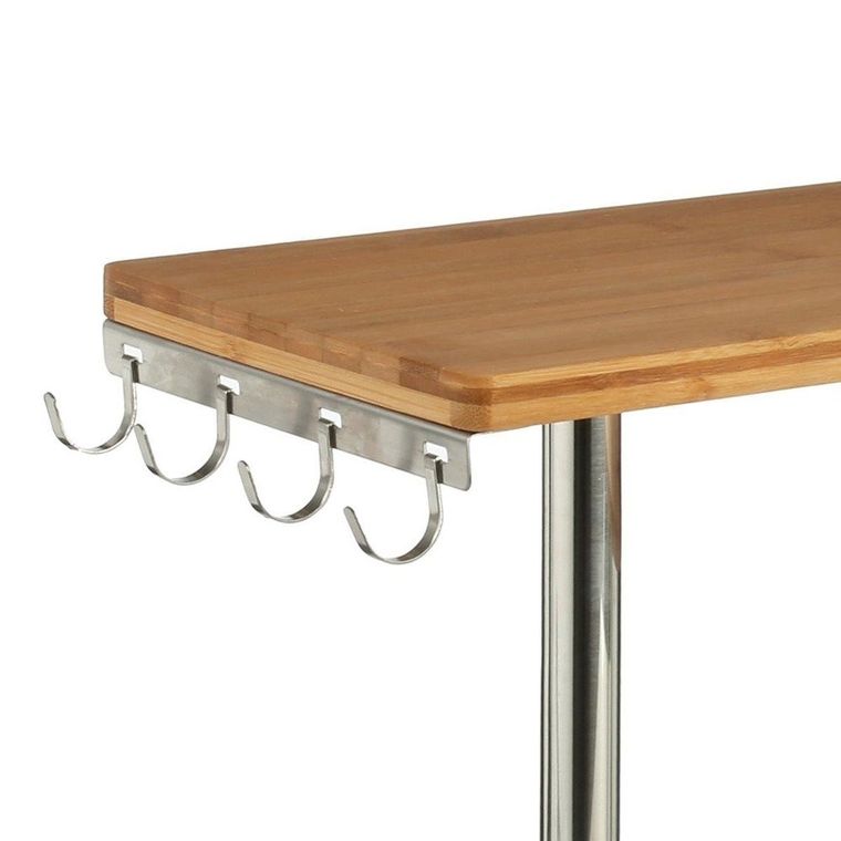 5five Simply Smart, narożna półka kuchenna, bambusowa, 3 poziomy, 4 haczyki