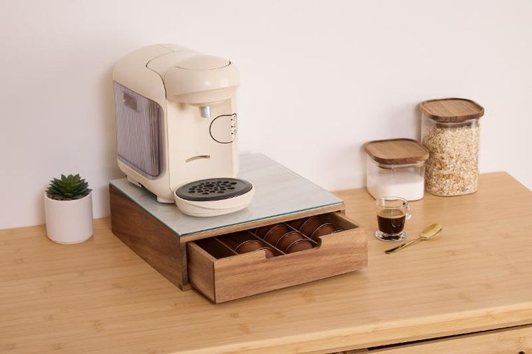 5five Simply Smart, Natu, pojemnik na kapsułki do kawy, drewno akacji