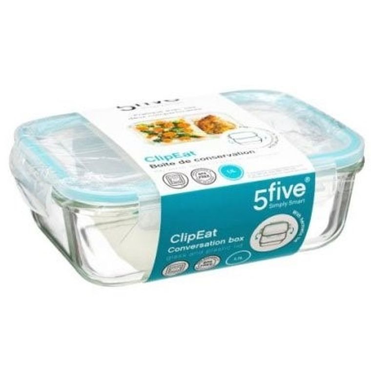 5five Simply Smart, pojemnik na lunch, szklany, 2-komorowy, 1,1l