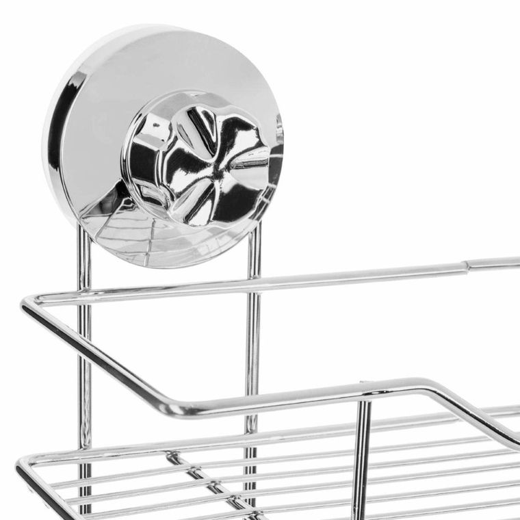 5five Simply Smart, półka łazienkowa, wisząca na przyssawki, 2 poziomy, stal chromowana, narożna