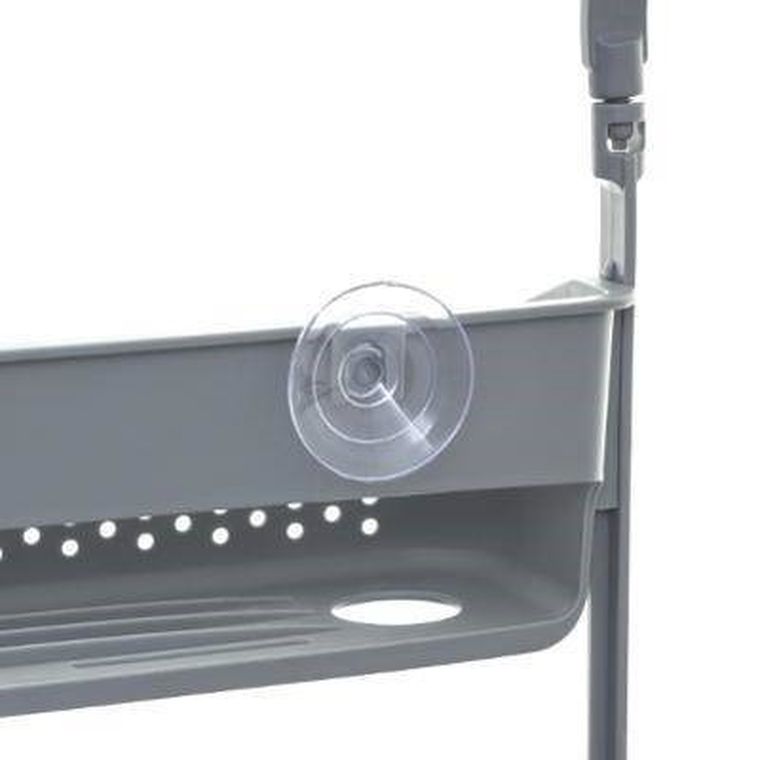 5five Simply Smart, półka łazienkowa z przyssawkami, 2 półki, szara