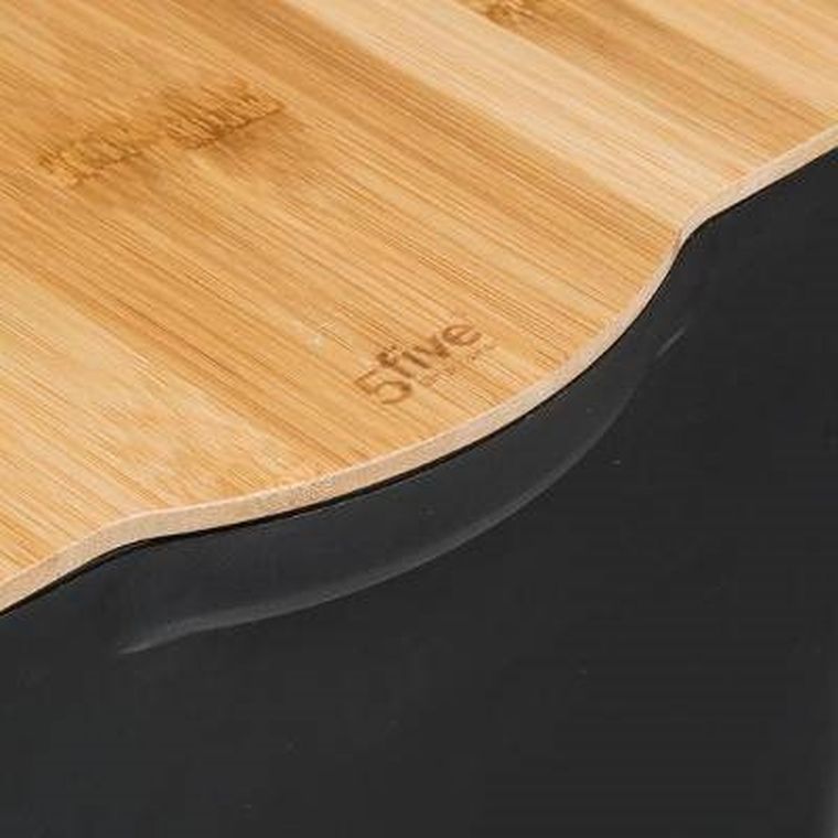 5Five Simply Smart, pudełko plastikowe z bambusową pokrywką, 24l